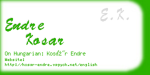 endre kosar business card